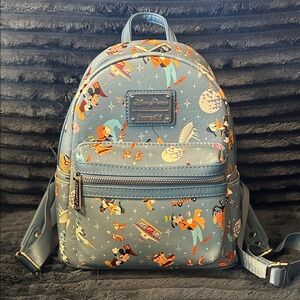 🎢 Disney Parks Loungefly Mini Backpack | Park Icons Print | Never Used